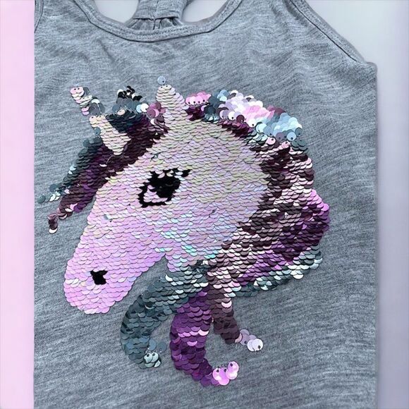 H& M l Little Girl’s Tank Top l Sequin Unicorn l Sm/Ch l EUC - Picture 3 of 6